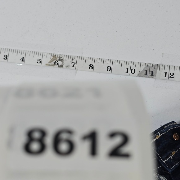 Miss Me Jeans Women Size 29 Mid Rise Easy Boot Dark Wash Embellished Pockets - Picture 10 of 10